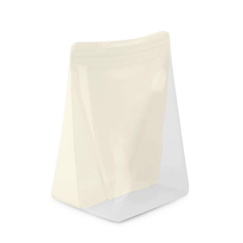 WP W&P Porter Silicone Reusable Storage Bag, Sandwich (36oz Stand-Up), Cream, Food Storage Container, Microwave and Dishwasher Safe, Easy Cleaning - Image 1